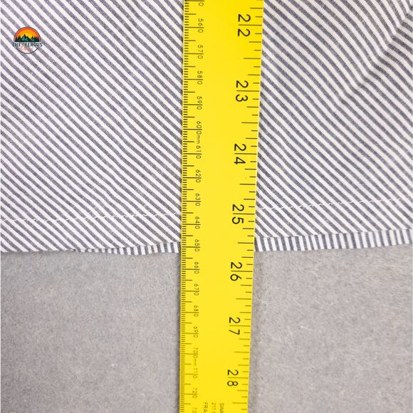 Susina Blouse Top Blue White Boho Striped Round Neck Bell Sleeve Women's Size 1X - Picture 7 of 10